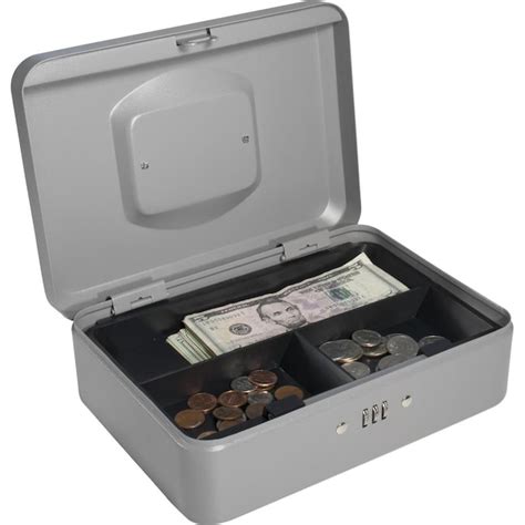 gray steel cash box|Barska 10.